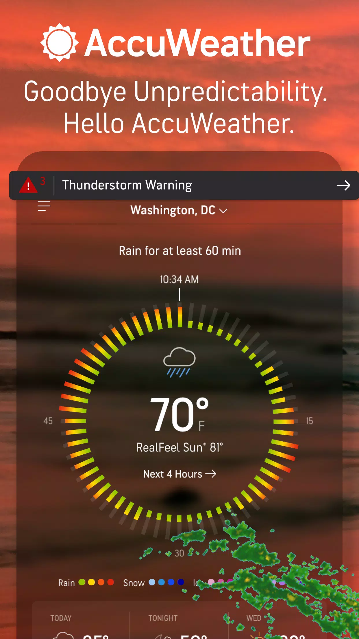 AccuWeather ဖန်သားပြင်ဓာတ်ပုံ 0