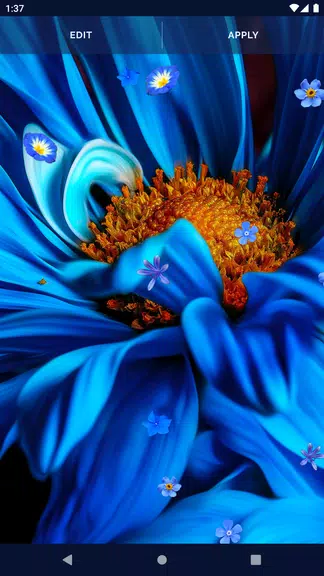 Blue Flowers Live Wallpaper Captura de pantalla 3