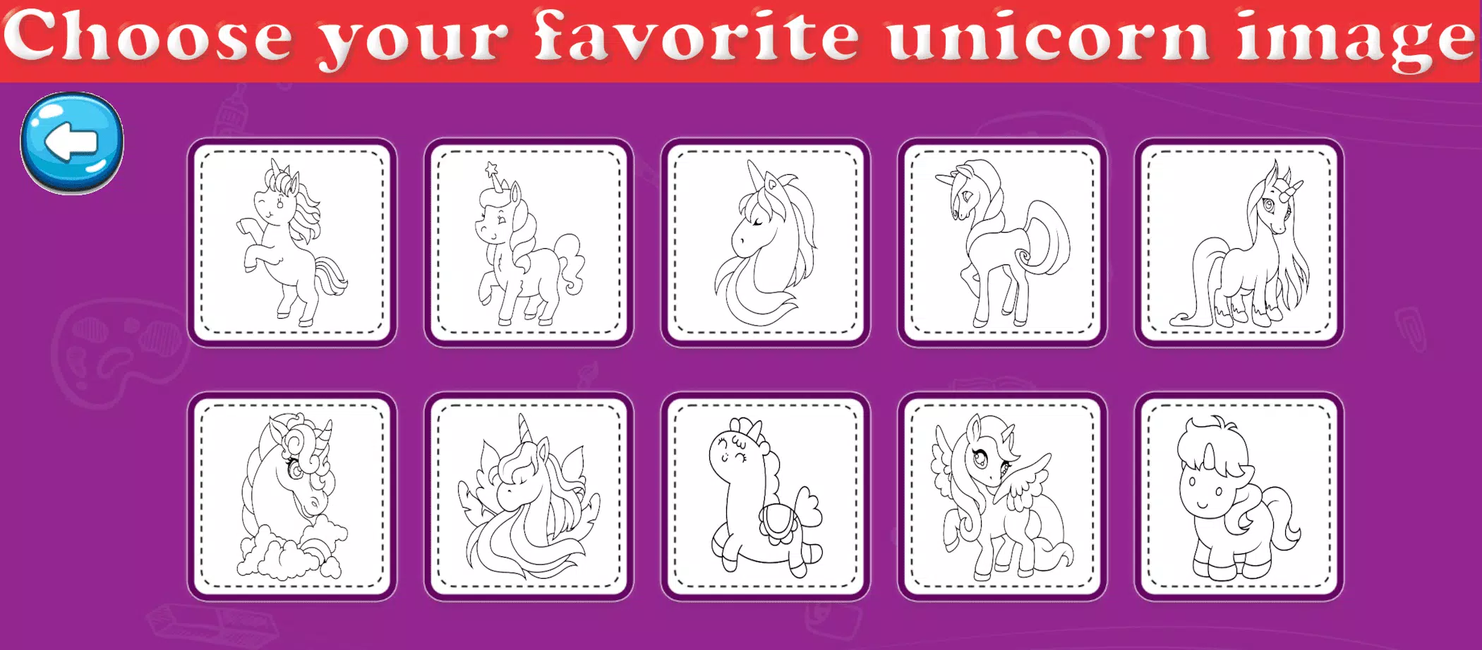 Little Unicorn Coloring Pages Capture d'écran 2