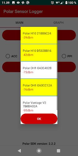 Schermata Polar Sensor Logger 1