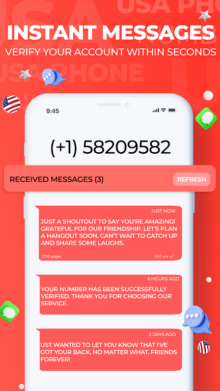 USA Phone Number Receive SMS Скриншот 3