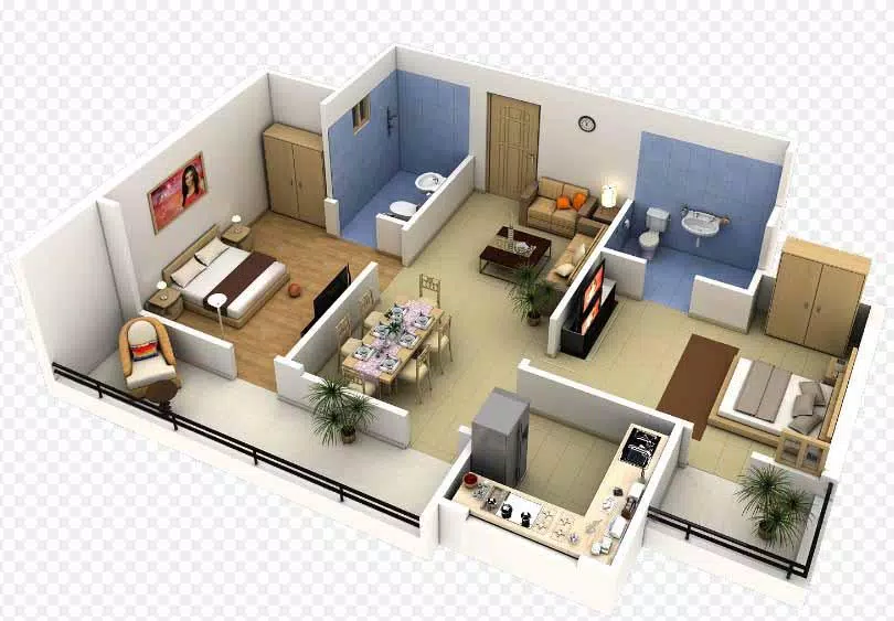 3D small house design Captura de tela 0