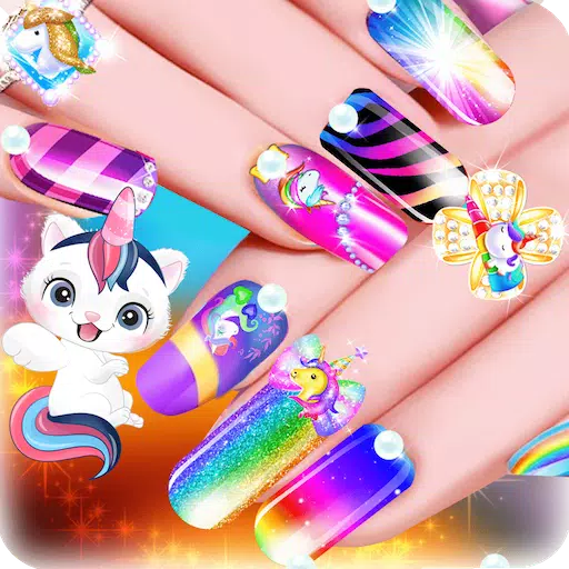 Unicorn Acrylic Nails Makeover