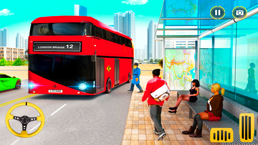 City Coach Bus Driving Sim 3D স্ক্রিনশট 0