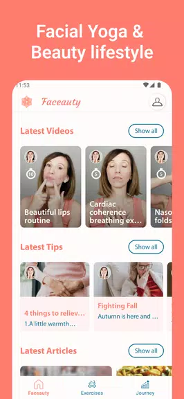 Face Yoga Exercise - Faceauty स्क्रीनशॉट 0