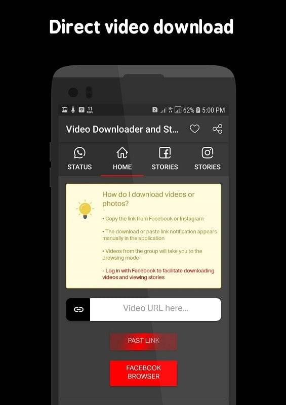 Video Downloader and Stories Captura de tela 1