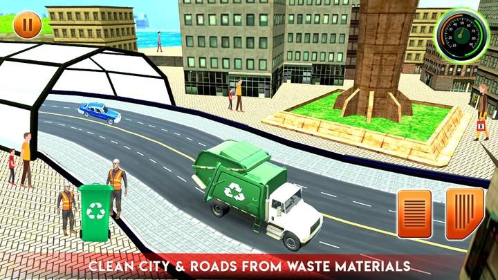 City Garbage Truck Driving Sim स्क्रीनशॉट 1