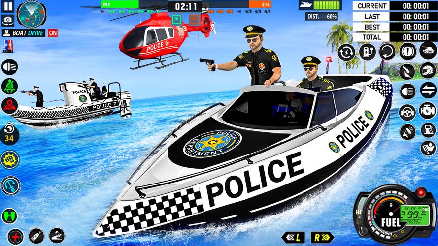 Police Boat Chase Crime Games スクリーンショット 3