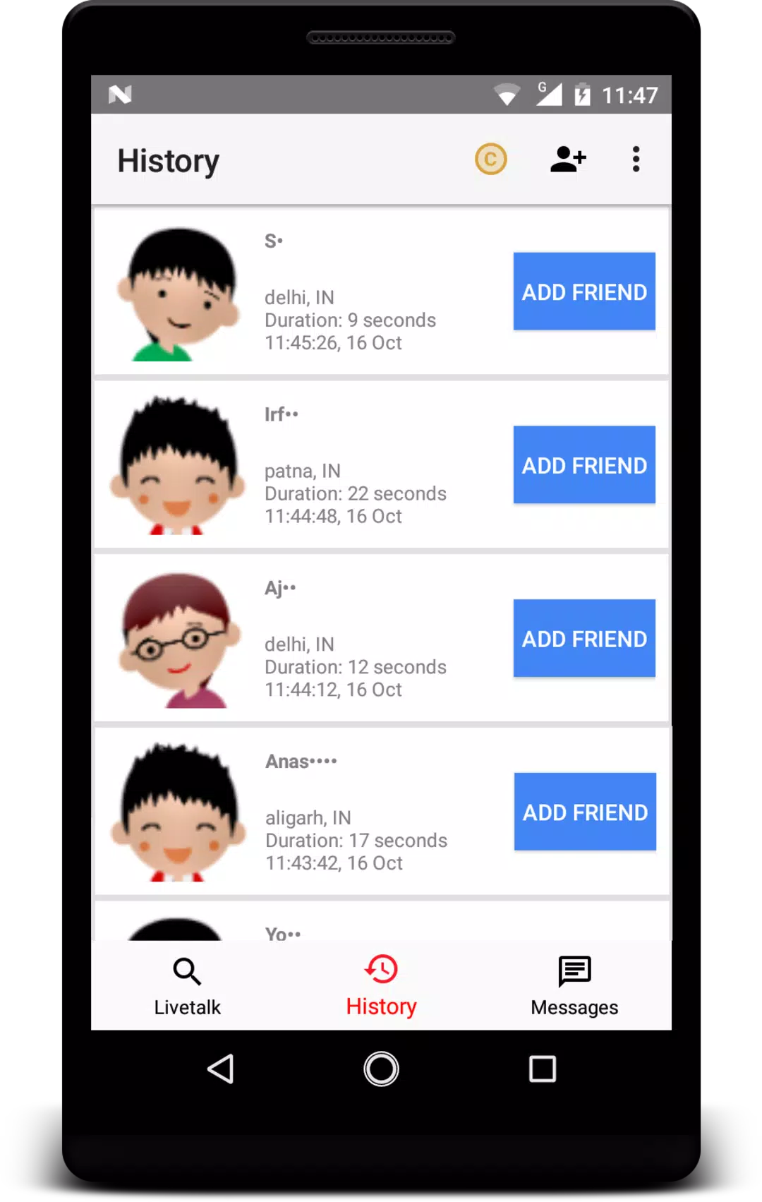 Livetalk - Live Video Chat Tangkapan skrin 1