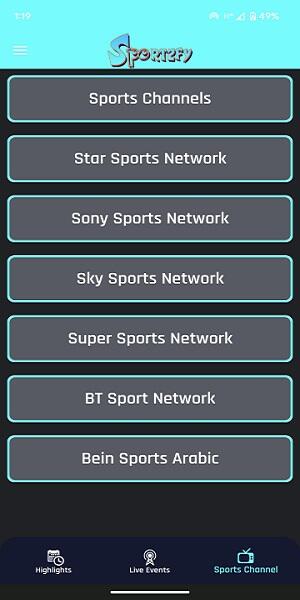 Sportzfy TV ဖန်သားပြင်ဓာတ်ပုံ 2