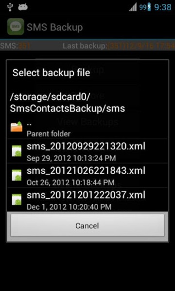 Super Backup: SMS and Contacts স্ক্রিনশট 1