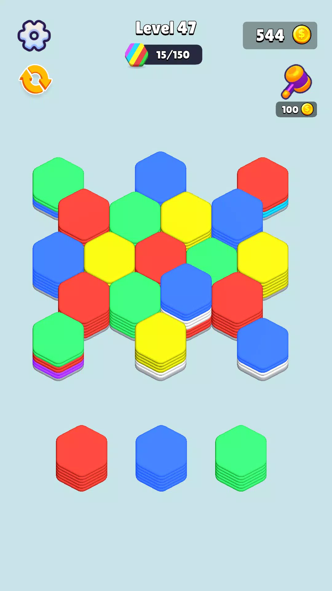 Stack Hexa Sort: Puzzle Match Schermafbeelding 0