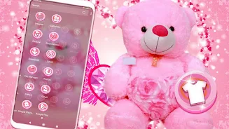 Pink Teddy Bear Theme স্ক্রিনশট 2