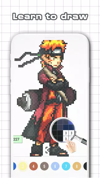 Color by Number - Naruto Sandbox Ninja Pixel স্ক্রিনশট 0