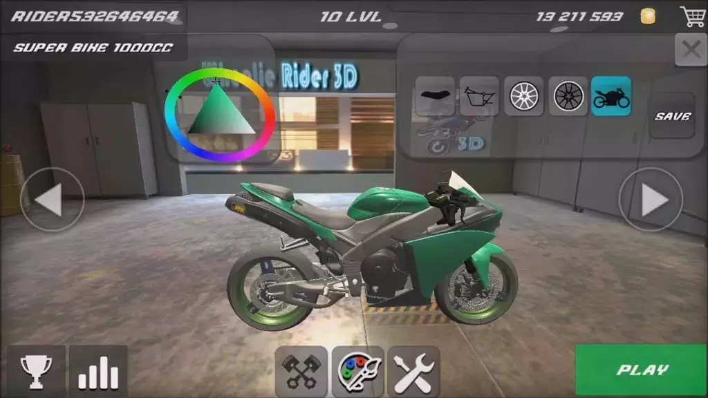 Wheelie Bike 3D game Tangkapan skrin 1