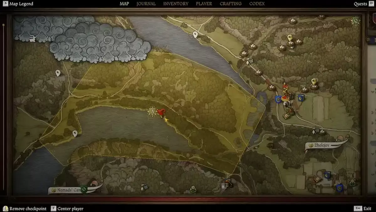 Kingdom Come Deliverance 2 gameplay screenshot showing lake exploration