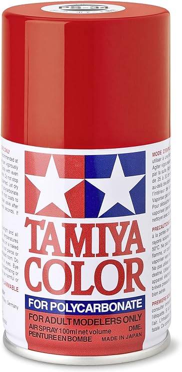 Tamiya Tamiya 86034 PS-34 pintura en aerosol roja brillante, spray de 100 ml lata