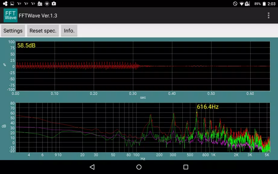 Sound monitor FFTWave スクリーンショット 0