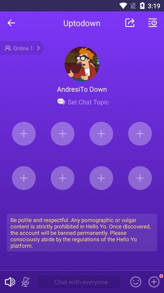 Hello Yo - Group Chat Rooms Captura de pantalla 3