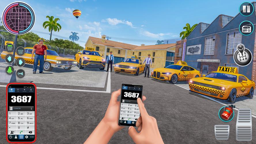 Taxi Traffic Car Racing Games Скриншот 1