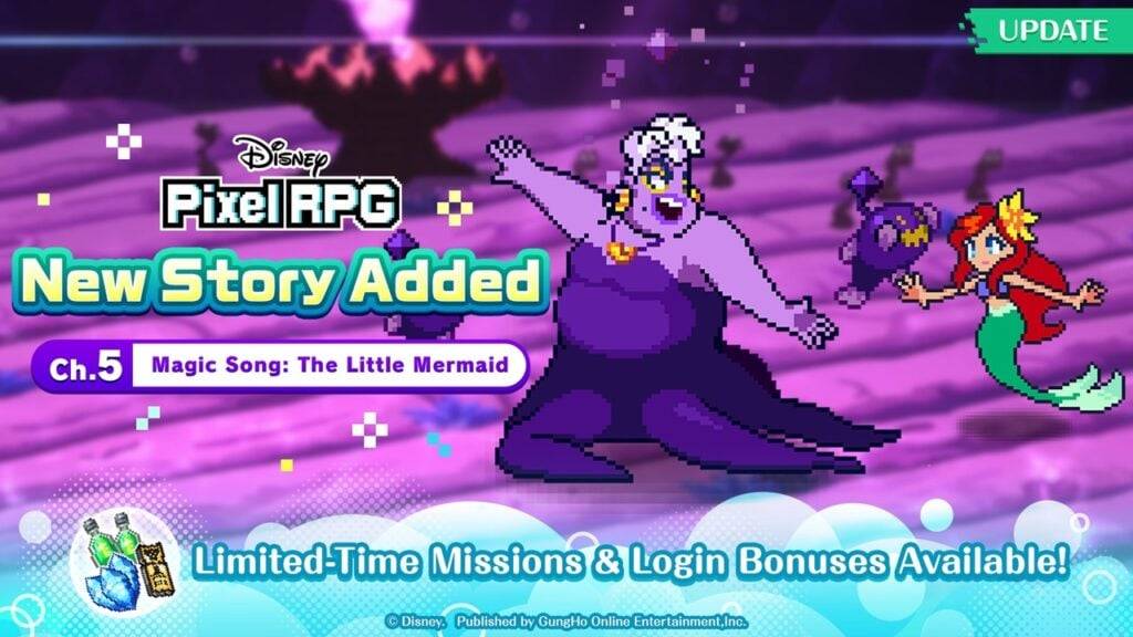 Disney Pixel RPG: Ariel & Ursula เข้าร่วมการผจญภัย