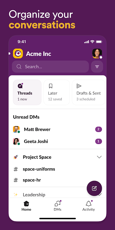 Slack ภาพหน้าจอ 1