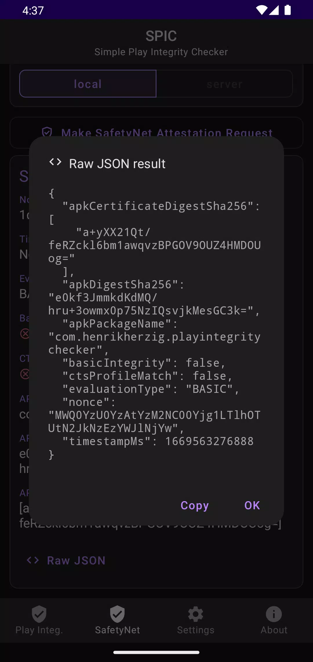 SPIC - Play Integrity Checker Скриншот 1