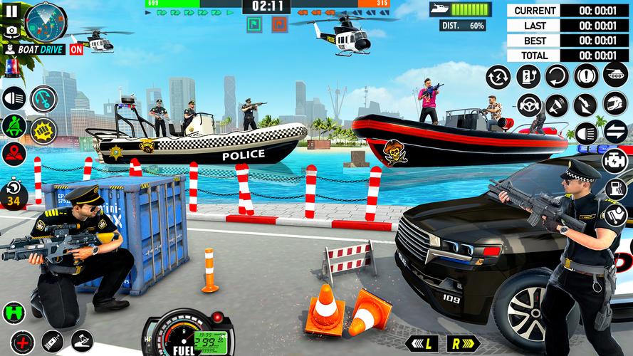 Police Boat Chase Crime Games スクリーンショット 1