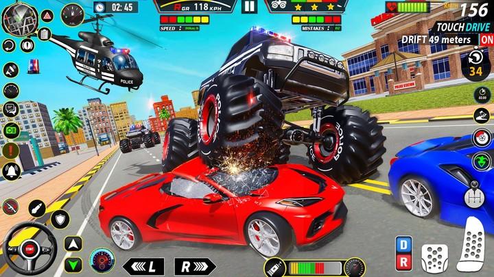 Police Monster Truck Car Games Captura de pantalla 1