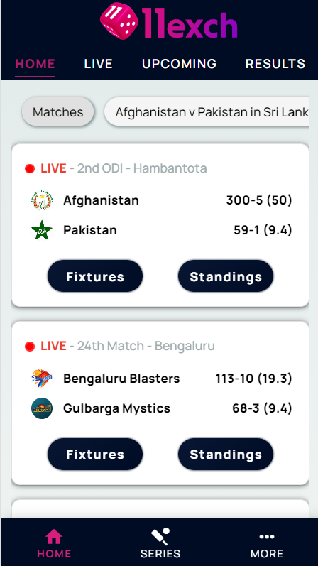 Schermata 11Exch Scores Line Cricket App 1