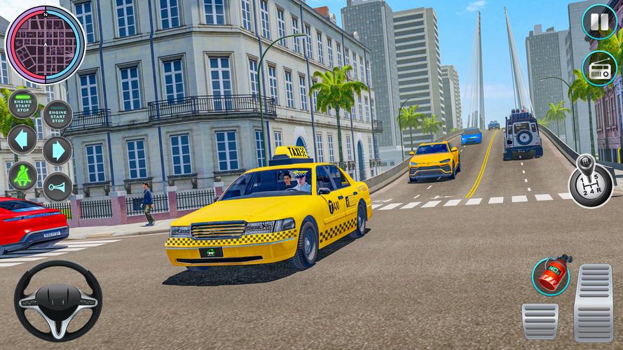 Taxi Traffic Car Racing Games Скриншот 3