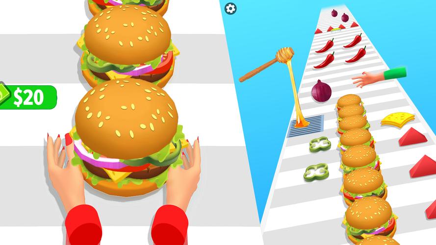Burger Stack Run Game スクリーンショット 0
