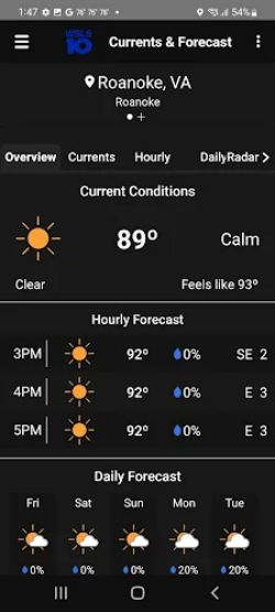 WSLS 10 Roanoke Weather Ekran Görüntüsü 1