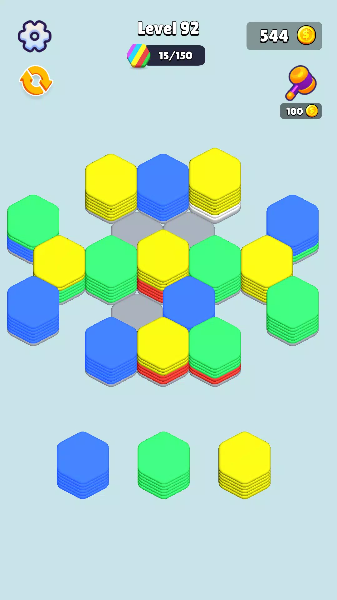 Stack Hexa Sort: Puzzle Match Schermafbeelding 2