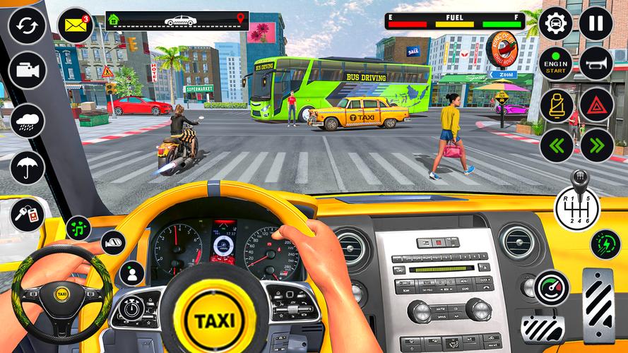 US Taxi Car Parking Simulator Скриншот 2