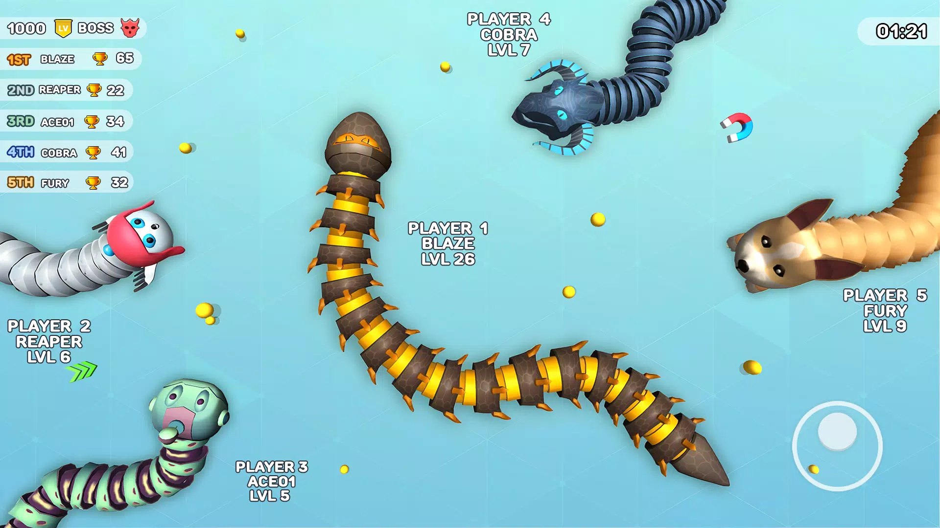 Worms Clash - Snake Games ဖန်သားပြင်ဓာတ်ပုံ 1