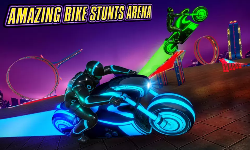 Light Bike Stunt Racing Game Captura de tela 2