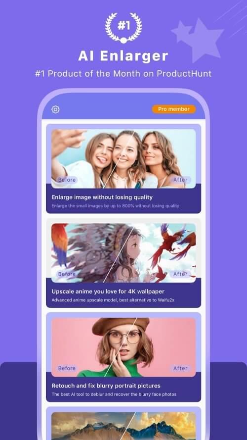 AI Enlarger: für Foto & Anime Screenshot 0