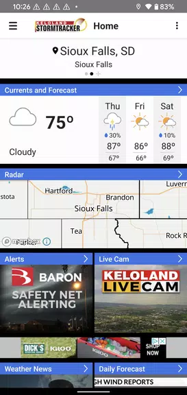 KELO Weather – South Dakota ဖန်သားပြင်ဓာတ်ပုံ 1