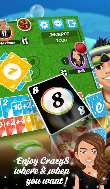 Multiplayer Crazy8 Game Ekran Görüntüsü 1