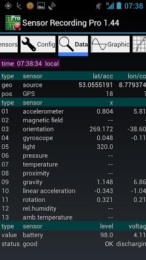 Sensor Recording Lite Captura de tela 2