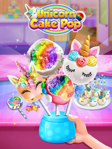 Unicorn Cake Pop - Sweet Food Ảnh chụp màn hình 0