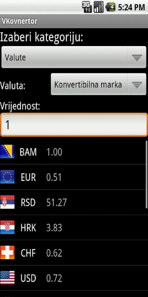 VKonvertor - konvertor valuta ภาพหน้าจอ 1