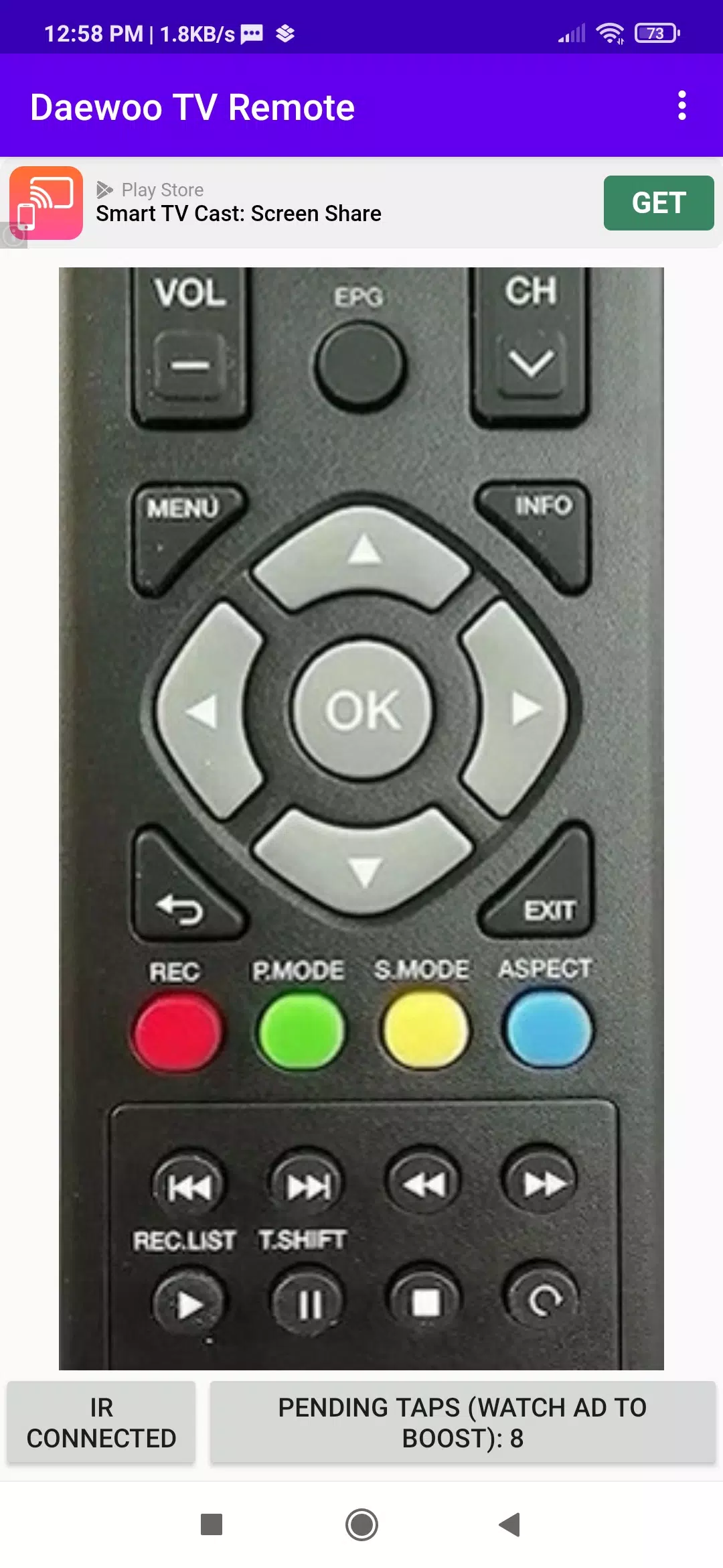 Daewoo TV Remote App Zrzut ekranu 2