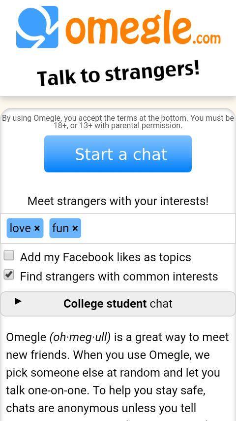 Omegle Chat - Talk to Strangers Tangkapan skrin 0