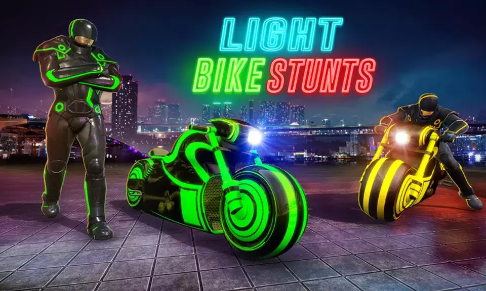 Light Bike Stunt Racing Game Captura de tela 3