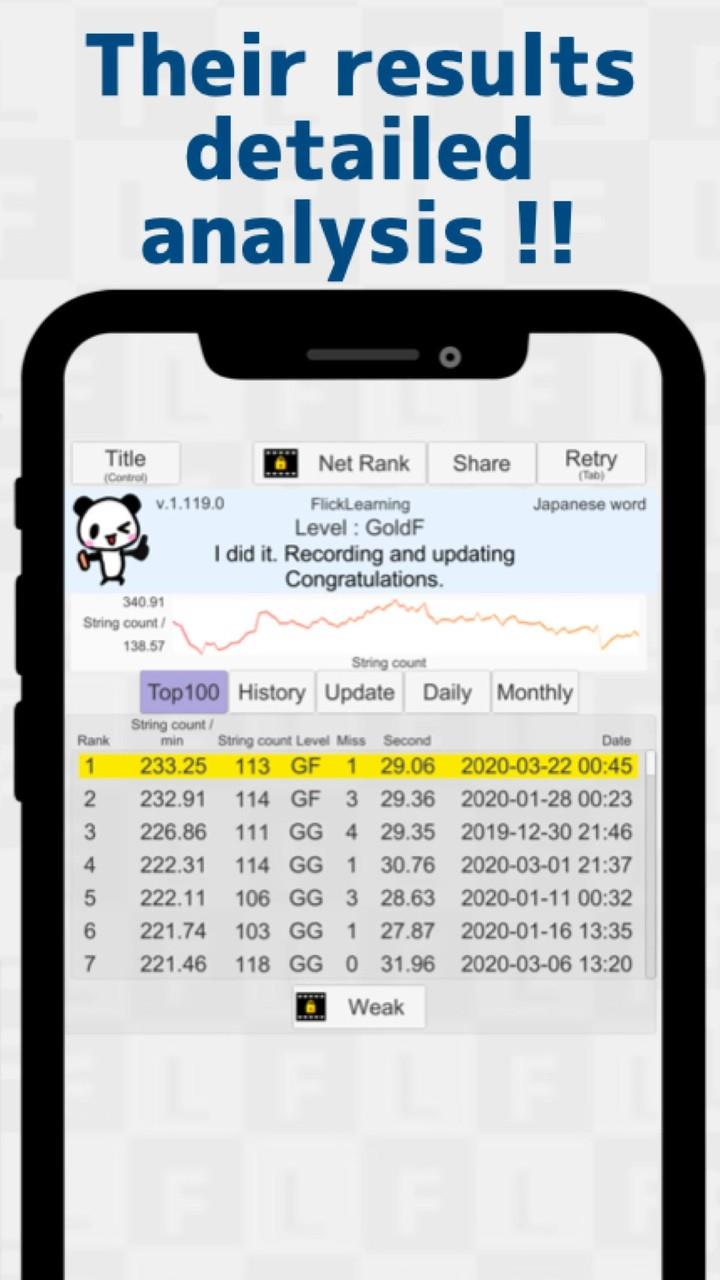 Japanese Flick Typing app ภาพหน้าจอ 1