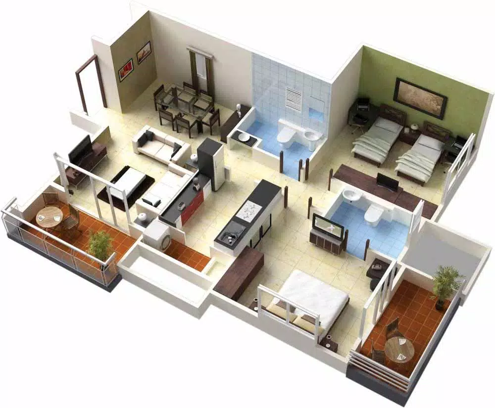 3D small house design ဖန်သားပြင်ဓာတ်ပုံ 2