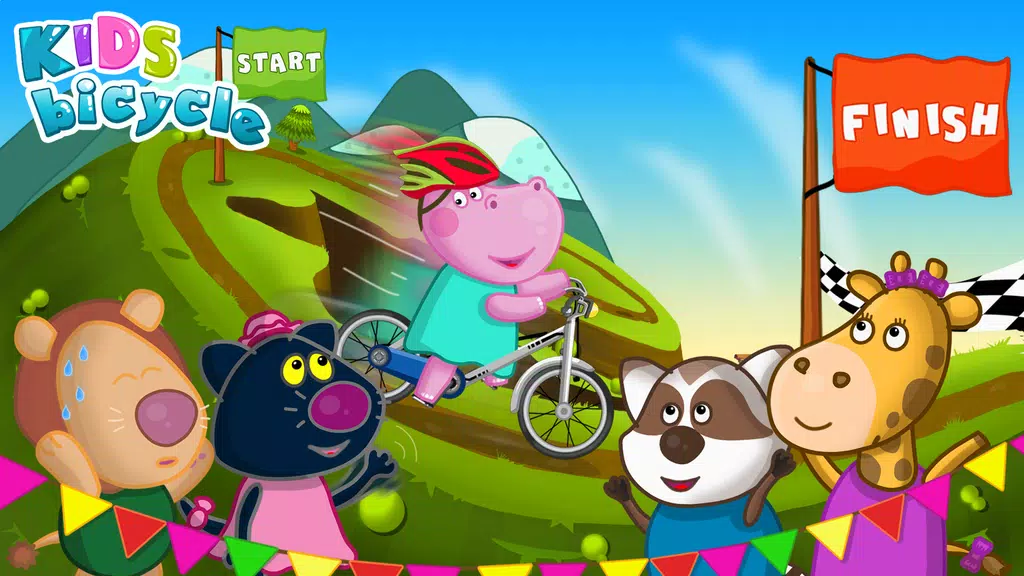 Hippo Bicycle: Kids Racing Zrzut ekranu 0