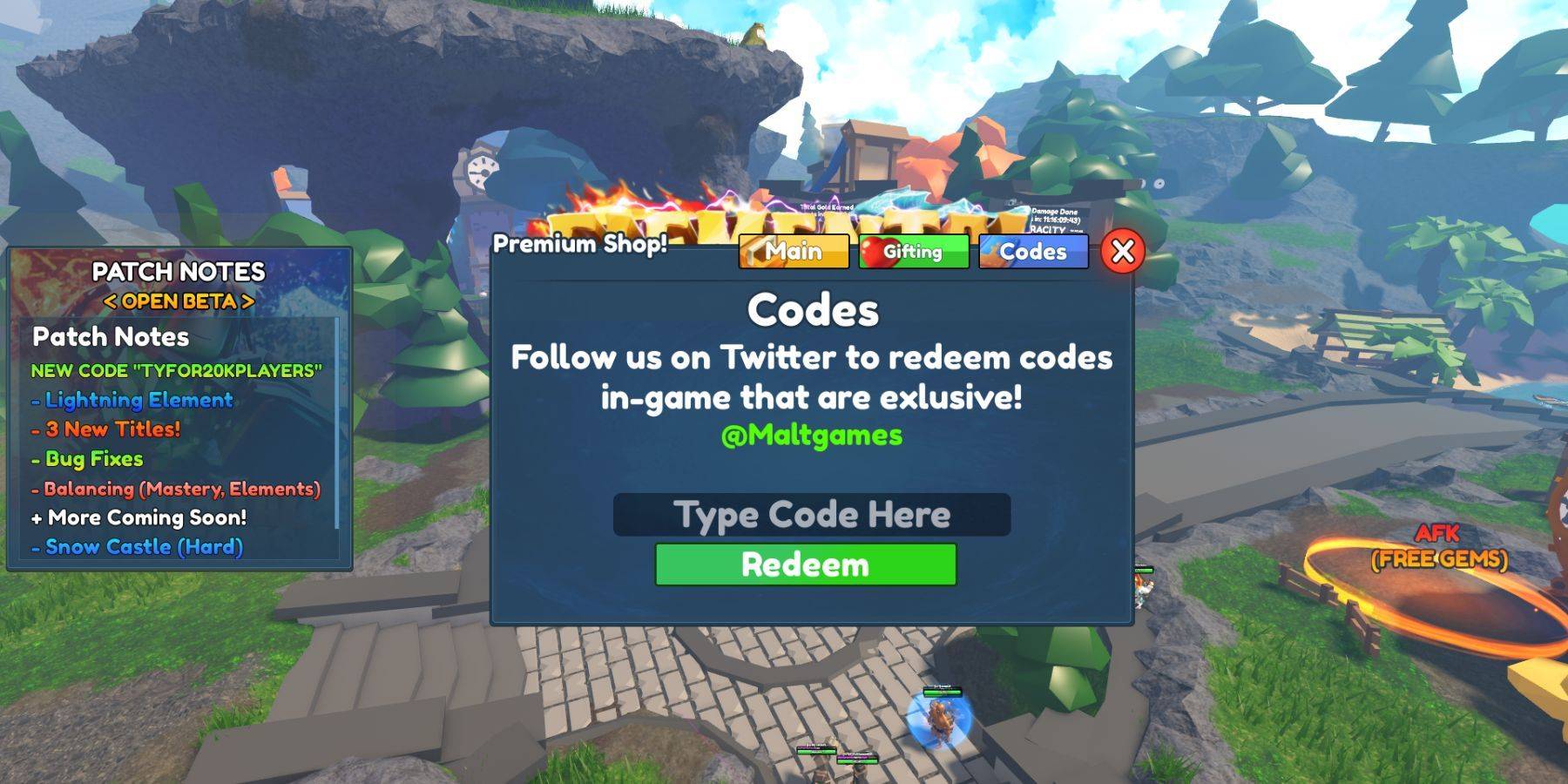 Redeeming Codes Image